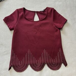 Office Friendly Maroon Tee